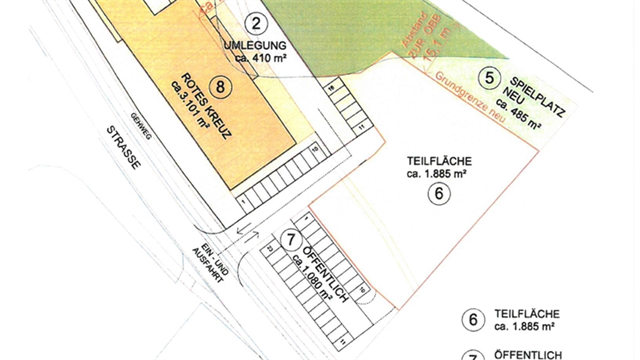 Plan für Öffentliche Ausschreibung eines Gemeindegrundstückes